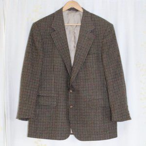 Vintage Chaps Ralph Lauren Wool Houndstooth 2 Button Sport Coat Blazer Men's 45